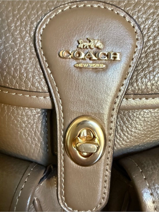 Coach Pebble Leather Mini Backpack in Taupe Gray with Gold Hardware main image 8